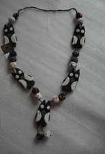 COLLANA LANA COTTA LUNGA GUFO ETNICO NEPAL