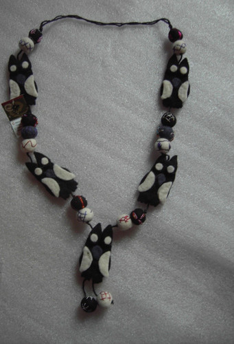 Collana lana cotta lunga gufo - collana,