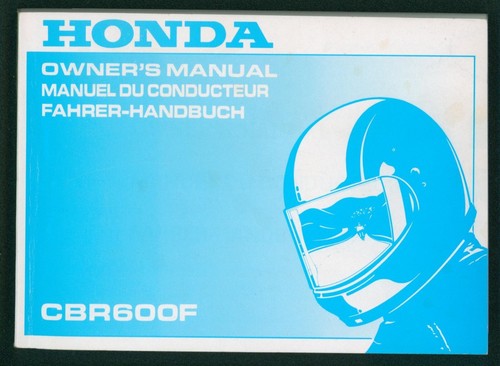 Honda cbr600f manuale uso - cbr600f-w, d'uso