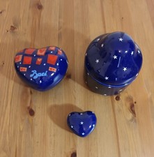 3x scatole pubblicitarie Baci Perugina ceramica smaltata cuore bacio