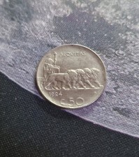 REGNO D' ITALIA 50 CENTESIMI 1924 Leoni Rigato  Vittorio Emanuele III