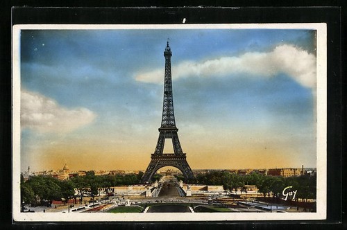 Cartolina parigi tour - cartolina, parigi,