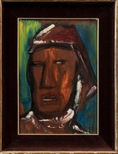 Dipinto Figura,GIANDANTE X, Pittore,scultore,Quadro Olio,VOLTO,Cornice Presente