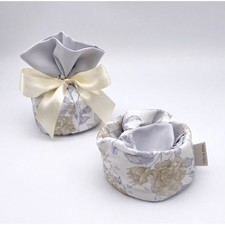 10X Sacchetto portaconfetti rigido design FIORI 14X14X8 cm BOMBONIERA 11WE