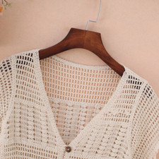 Donna Uncinetto Top Corto Coprispalle Cavo Bolero Camicia Cardigan Pizzo Poncho