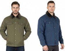 Giacca uomo denim collo sherpa