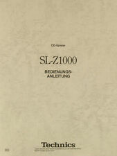Acquisto Technics SL-Z1000 Cd transport manuale utente
