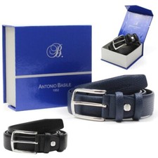 Cintura uomo in pelle firmata Antonio Basile misura 120 con fibbia in metallo
