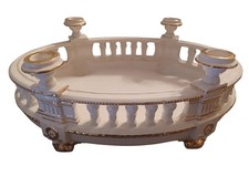 JARDINIÈRE Fioriera Centrotavola In Pregiata Porcellana, Con Finitura In Oro 