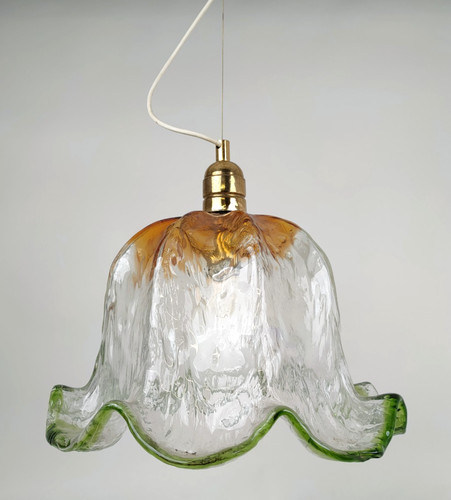 Lampadario campana fiore - , vetro