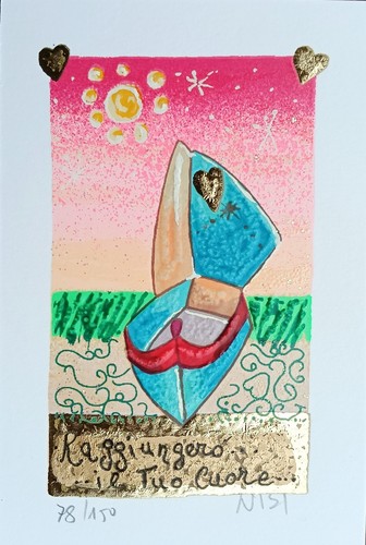 Leo nisi serigrafia materica - serigrafia,