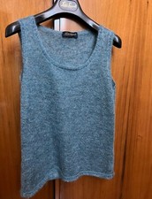 Top Spalline Donna Luisa Spagnoli S Lana Blu Etichetta Nuovo 