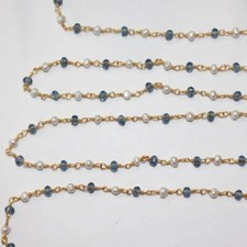Catena rosario Topazio blu