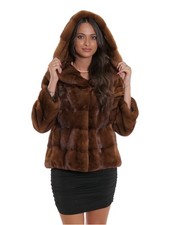 Giacca cappuccio gold scuro