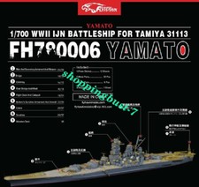 Flyhawk 780006 1/700 IJN Yamato per Tamiya alta qualità