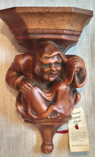 Scaffale da parete vintage architettonico Raymond Enkeboll legno intagliato legno duro design monaco