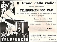 PUBBLICITA' 1930 TELEFUNKEN