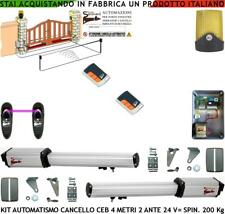 CANCELLO AUTOMATICO 4 MT 2 ANTE KIT AUTOMATISMO 2 MOTORI 24 V FOTO FARO 2 RADIOC