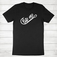 Maglietta da Pesca Divertente Bite Me T-Shirt Pesca Scherzo Novità Pescatore Magliette Regalo