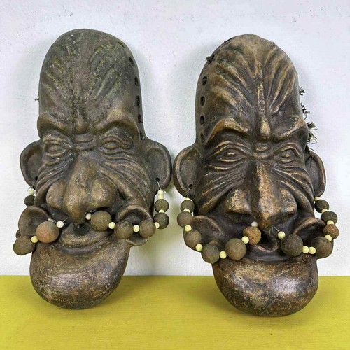 Coppia maschere scultura - coppia, in
