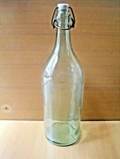 ANTICA BOTTIGLIA VECCHIO BOTTIGLIONE IN VETRO VERDE PRIMI 900 TAPPO IN CERAMICA