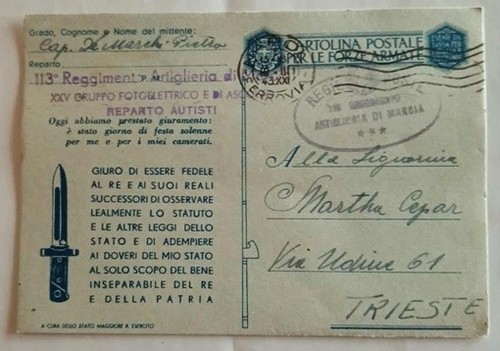 Cartolina postale per forze - per,
