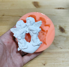 Stampo Angeli innamorati cuore in silicone per creazioni in resina, fimo e gesso