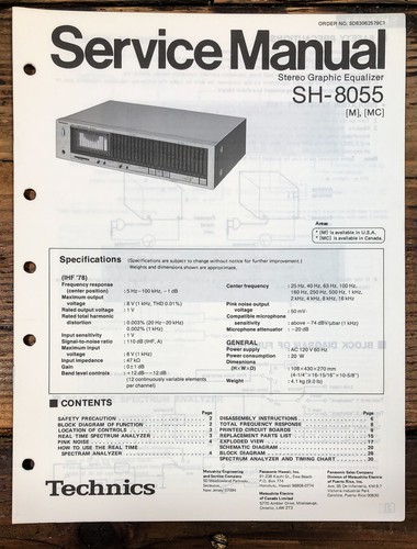 Technics 8055 equalizzatore - sh-8055,