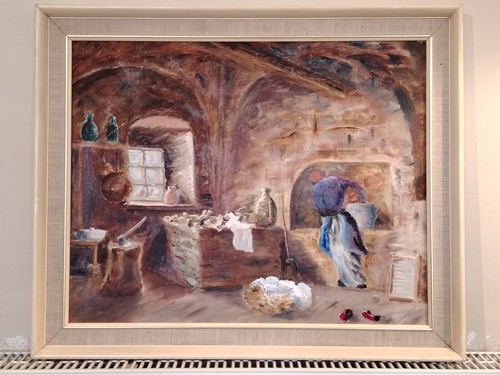 Dipinto olio vintage tavola - dipinto,