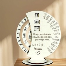 Calendario Perpetuo in legno personalizzato x Regalo Maestre e Catechiste