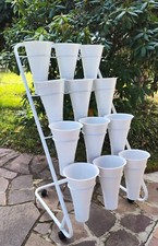 Carrello portavasi di fiori a 12 posti con rotelle per balconi, ecc. nuovo