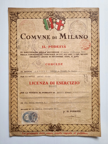 Fascismo milano licenza - fascismo,