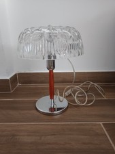 Lampada Da Tavolo Cristallo Metallo E Legno 