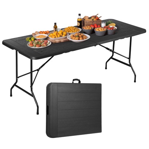 Tavolo pieghevole 6ft nero - pieghevole,