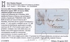 Dicembre 1859 G.P. Toscana, lettera non affrancata diretta in svizzera