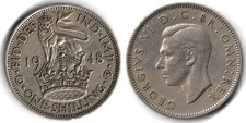 Regno Unito 1 scellino, 1948 Stemma inglese, leone in piedi in cima alla corona