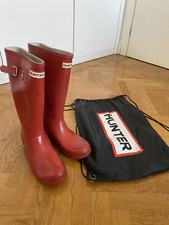 Hunter Wellingtons Boots EU38 / UK5 Red Outdoors Garden Wellies Rubber