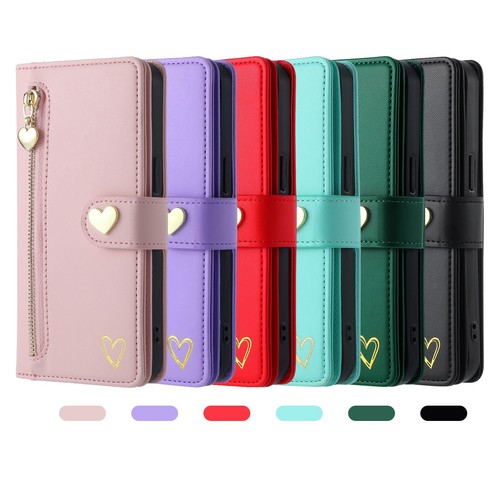 Love leather zip wallet phone - leather,