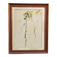 Ernesto TRECCANI DIPINTO DISEGNO QUADRO OLIO SU TELA NATURA MORTA FIORI CORNICE