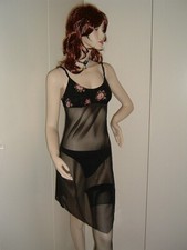 TEZENIS SOTTOVESTE TULLE NERO TAGLIA L SEXY LINGERIE INTIMO