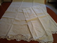 Tenda Grande + Tenda Piccola In Puro Cotone Bianco Motivo Floreale