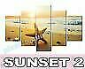 QUADRO MODERNO TELA SUNSET 2 STAMPA 150X90 5PZ CON TELAIO TRAMONTO STELLA MARINA