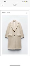Zara Boucle Coat Beige Color