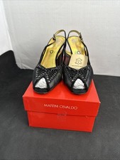 Sandalo donna nero con perline