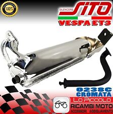 0238C MARMITTA MUFFLER SITO PLUS SILURO CROMATA VESPA 50 SPECIAL ET3