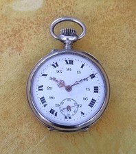 Petite montre gousset de poche Argent fin décor Art Nouveau 1900/05 à restaurer