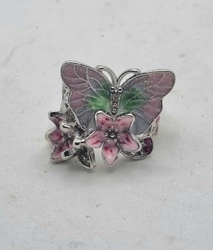 Anello con farfalla fiori - con, e