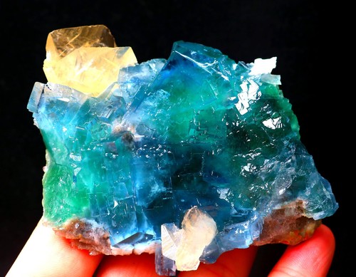 Natural blue cube fluorite - blue,