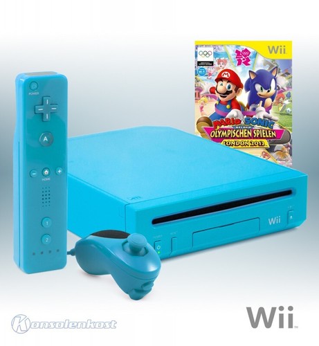 Console wii blu mario - console, +