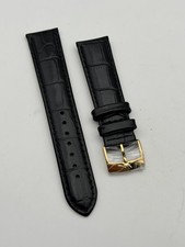 philip watch nero pelle 20mm dorato cinturino strap